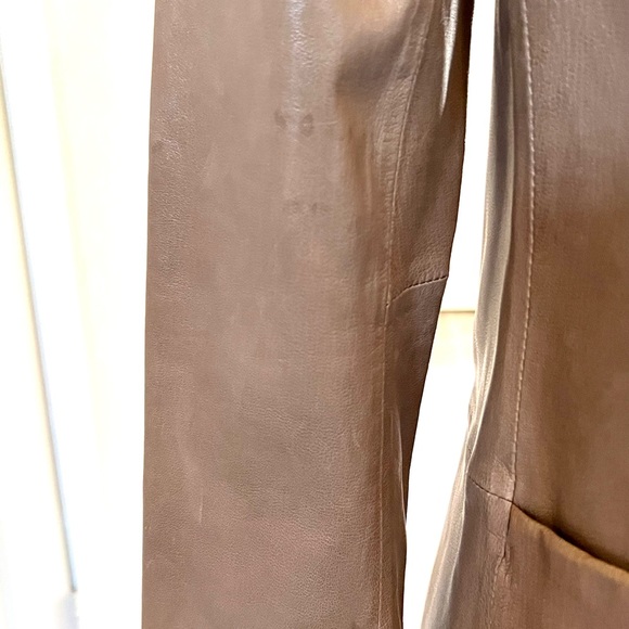 VINCE Leather Blazer jacket lamb skin taupe color, NWT - Picture 15 of 15
